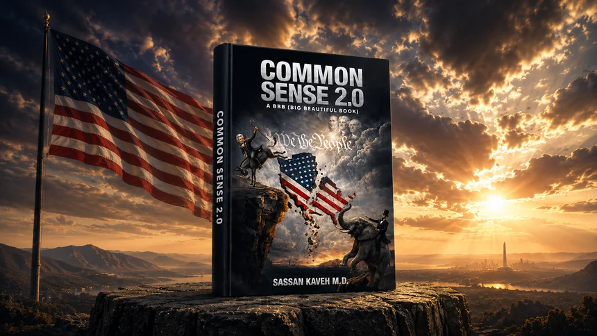 Common Sense 2.0 book with the American flag — inspired by Thomas Paine