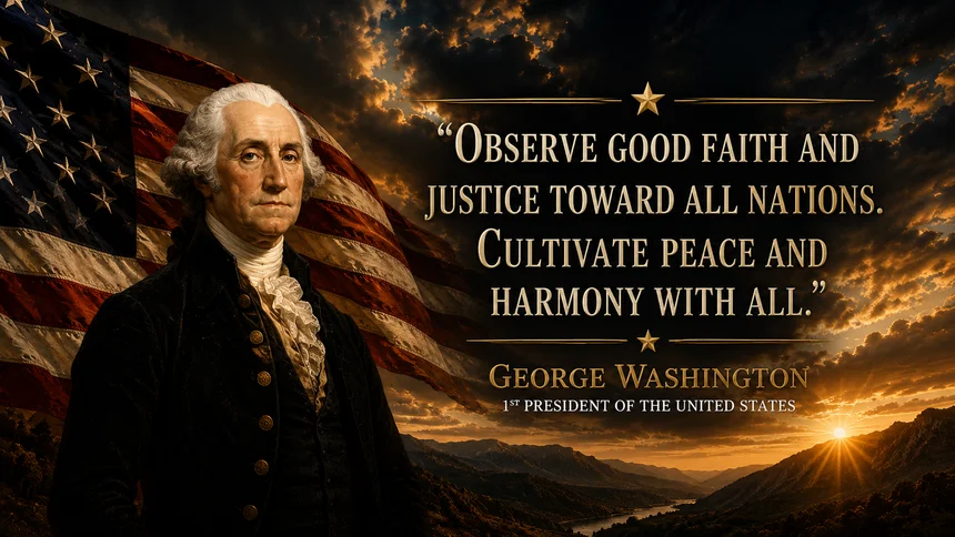 George Washington quote — observe good faith and justice toward all nations